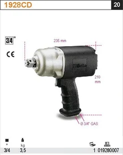 Beta KLUCZ UDAR.DWUKIER.KOMPOZYT.3/4"""" 1928CD - Klucze udarowe - miniaturka - grafika 2