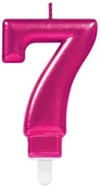 Urodziny dla dorosłych - AMSCAN Świeczka cyferka siedem 7 różowa - 1 szt. 9901789 - miniaturka - grafika 1
