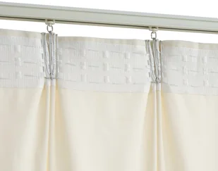 vidaXL Zasłona zaciemniająca z haczykami, aksamit, kremowa, 290x245 cm - Akcesoria do wystroju okien - miniaturka - grafika 4