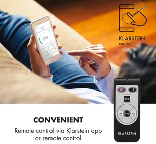 Klarstein Klarstein Bornholm Smart, grzejnik konwekcyjny, 2000 W, WiFi, wyświetlacz LED, czasomierz, IP24, czarny ACO7-BornhomS-B - Ogrzewanie przenośne - miniaturka - grafika 3