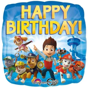 Amscan International Standard Vierkant-Paw Patrol Happy Birthday Ballon 3018001 - Urodziny dziecka - miniaturka - grafika 2