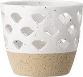 Świeczniki - Bloomingville Świecznik 8 cm biały kamionkowy 82047871 - miniaturka - grafika 1