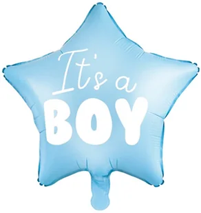 PartyDeco Balon foliowy Gwiazdka - It's a boy, 48cm, jasny niebieski FB22P-001J - Baby shower i roczek PartyDeco Balon foliowy Gwiazdka - It's a boy, 48cm, jasny niebieski FB22P-001J - Baby shower i roczek - miniaturka - grafika 3
