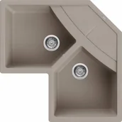 Zlewozmywaki - Elleci UNICO CORNER G43 Tortora - miniaturka - grafika 1