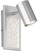 Lampy ścienne - Wofi Bali lampa ścienna, tworzywo sztuczne, 7,5 W, szczotkowane aluminium, wys. : 20 cm x szer.: 17 cm x dł.: 9 cm 11589 - miniaturka - grafika 1