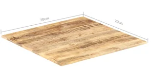vidaXL Blat stołu, lite drewno mango, 15-16 mm, 70x70 cm vidaXL - Blaty meblowe i parapety okienne - miniaturka - grafika 6