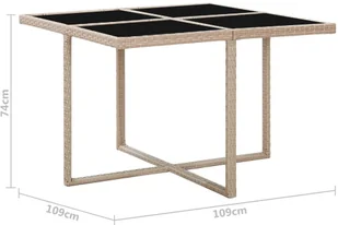 vidaXL 5 częściowy zestaw mebli ogrodowych z poduszkami rattan PE beżowy 46385 46385 - Meble ogrodowe - miniaturka - grafika 11