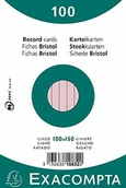 Zakładki indeksujące - Exacompta Exacompta Bristol fiszki 100 sztuk 100x150 mm różowe 10832X - miniaturka - grafika 1