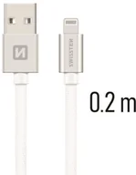 Akcesoria do tabletów i e-booków - SWISSTEN przewód USB C/Lightning 0,2 m srebrny - miniaturka - grafika 1