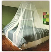 Moskitiery - TS Exclusiv Siatka na owady baldachim komary siatka owady baldachim zabezpieczenie przed komarami ochronne w kolorze białym - miniaturka - grafika 1