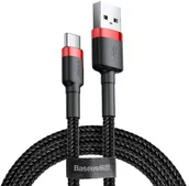 Adaptery i przejściówki - Baseus Baseus Kabel Cafule USB-C Type C 2A 3m Czarno-czerwony CATKLF-U91 - miniaturka - grafika 1