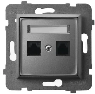 Ospel Gniazdo telefoniczne pojedyncze Czarny metalik Aria - GPT-1U/m/33 - Gniazdka elektryczne - miniaturka - grafika 2