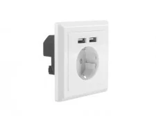 LANBERG Gniazdo podtynkowe 230V pojedyncze + 2x USB 2.1 A schuko SPL1OKGX0020 - Kable miedziane - miniaturka - grafika 3