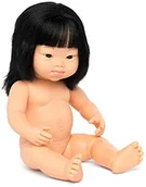 Lalki dla dziewczynek - Miniland Miniland Szczegóły azjatycka lalka niemowlęca dla dziewczynki z systemem Down z miękkiego winylu 38 cm w przezroczystej torebce (31236) 31236 - miniaturka - grafika 1
