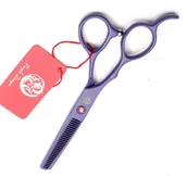 Nożyczki fryzjerskie - Purple Dragon Degażówki Fryzjerskie 6,0 Leworęczne Fioletowe N631-PD - miniaturka - grafika 1