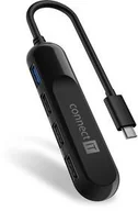 Huby USB - Wejście USB Connect IT USB-C/USB 3.2 3x USB 2.0 CHU-5000-BK) Czarny - miniaturka - grafika 1