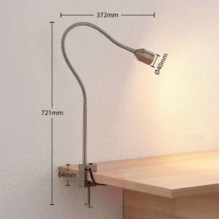 Lindby Lindby Hanilo lampa z klipsem LED, nikiel - Lampy stojące - miniaturka - grafika 4