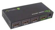 Adaptery i przejściówki - Techly Przełącznik HDMI 3/1 z pilotem, 4K2K UHD 3D, czarny 309913 - miniaturka - grafika 1