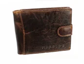 Portfele - HAROLD'S Portfel Męski Skórzany HAROLD'S Skóra Licowa Duży Poziomy Z Zapięciem 5546 - miniaturka - grafika 1