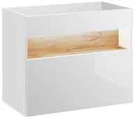 Szafki łazienkowe - Comad Bahama White 821 Szafka podumywalkowa z oświetleniem LED 80x46x68 cm biel alpejska/dąb wotan/biały połysk BAHAMAWHITE821 - miniaturka - grafika 1