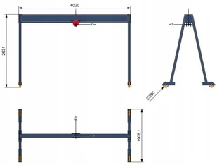 167 Marted Suwnica bramowa dźwig mobilny udźwig 3000 kg wysokość 2631 mm szerokość 4020 mm szerokość światła suwnicy 3840 mm) 16776547 76547-uniw - Wciągarki - miniaturka - grafika 2
