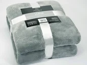 Koce - Euromat Koc z Mikrofibry Luna Jasno Szary - miniaturka - grafika 1