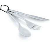Kuchnia turystyczne i akcesoria - GSI Outdoors Zestaw sztućców turystycznych TEKK CUTLERY SET Srebrny - miniaturka - grafika 1