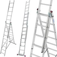 Drabiny - Krause 996 99674934 Drabina aluminiowa 3x9 CORDA wysokość robocza 6,20m) 74934-uniw - miniaturka - grafika 1