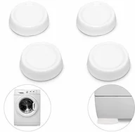 Akcesoria i części do pralek i suszarek - Relaxdays Relaxdays Tłumik drgań do pralki i suszarki, zestaw 4 amortyzatorów wibracji jako podkładka D: 6,5 cm, biały 10017884 - miniaturka - grafika 1