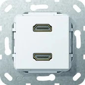 Wyłączniki światła i elektryczne - Gira 567103 HDMI 2-krotnie Gender Changer zastosowania, czysta biel 567103 - miniaturka - grafika 1