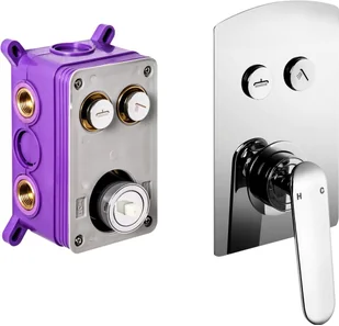 CORSAN Prysznicowa bateria podtynkowa Box Bezier chromowana BM02CH - Baterie podtynkowe - miniaturka - grafika 9