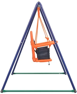 vidaXL Huśtawka pojedyncza i kubełkowa, zestaw 2w1, pomarańcz - Place zabaw - miniaturka - grafika 7
