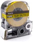 Taśmy do drukarek barwiące - Epson LK-SC24YW, 24mm x 9m, czarny druk / żółty podkład, taśma zamiennik - miniaturka - grafika 1