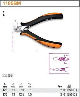 Beta SZCZYPCE TNĄCE BOCZNE DLA ELEKTRON.120MM 1186BM/1 (1184BM/1) - Kombinerki i obcęgi - miniaturka - grafika 3