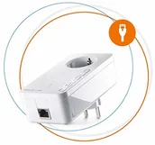 Zasilacze do urządzeń sieciowych - Devolo devolo Magic 1 LAN: wydajny adapter uzupełniający Powerline do 1200 Mbit/S do sieci domowej, ze zintegrowanym gniazdkiem, do magicznego Internetu z gniazdka, biały 8410 - miniaturka - grafika 1
