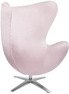 King Home Fotel EGG SZEROKI VELVET jasny róż.30 welur podstawa stal (HE066-AY1908-30.LP) - Fotele - miniaturka - grafika 2