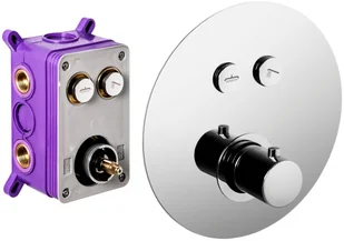 CORSAN Prysznicowa bateria podtynkowa Box Adour chromowana z termostatem BT02CH - Baterie podtynkowe - miniaturka - grafika 5