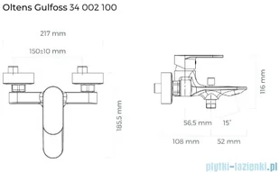 Oltens Gulfoss wannowa chrom 34002100 - Baterie wannowe i prysznicowe - miniaturka - grafika 2