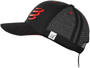 Compressport Czapka biegowa z daszkiem RACING TRUCKER CAP czarno-czerwona - Czapki i chusty sportowe męskie - miniaturka - grafika 2