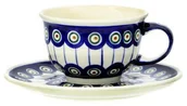 Filiżanki - Bolesławiec Filiżanka ze spodkiem ceramiczna dekoracja 8 775 36 775/36, dek. 8 - miniaturka - grafika 1