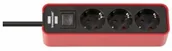 Przedłużacze i rozgałęźniki - Brennenstuhl listwa zasilająca Ecolor potrójna z przełącznikiem, czarny, czerwony 1153230070 - miniaturka - grafika 1