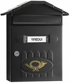 Skrzynki na listy - ARREGUI Skrzynka na listy yarza Villa przeznaczony do stosowania na zewnątrz (nierdzewna, 360 X 298 X 120 MM), czarny - miniaturka - grafika 1