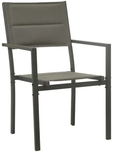 vidaXL Krzesła ogrodowe, 2 szt., stal i textilene, szaro-antracytowe! 313079 - Fotele i krzesła ogrodowe - miniaturka - grafika 2