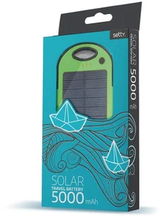 TelForceOne Power bank solarny Setty 5000 mAh zielony GSM036556 - Powerbanki - miniaturka - grafika 2