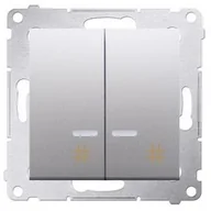 Wyłączniki światła i elektryczne - Kontakt Kontakt_Simon Łącznik krzyżowy podwójny z podświetleniem (moduł) 10AX. 250V. szybkozłącza srebrny mat DW7/2L.01/43 - miniaturka - grafika 1