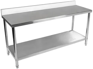 Royal Catering Stół roboczy ze stali nierdzewnej - rant - 200 x 60 cm - RCAT-200/60-N - Wózki na żywność - miniaturka - grafika 2