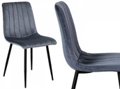 Krzesła - Krzesło aksamitne FRESNO grafitowe 5902340318409 - miniaturka - grafika 1