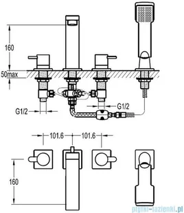 Omnires Darling Złoty wannowa złoto PVD DA5032GL - Baterie wannowe i prysznicowe - miniaturka - grafika 2