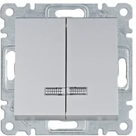 Wyłączniki światła i elektryczne - Hager LUMINA ŁĄCZNIK ŚWIECZNIKOWY Z PODŚWIETLENIEM SREBRNY WL0242 - miniaturka - grafika 1