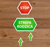 Systemy ekspozycyjne i znaki informacyjne - Naklejki Podłogowe STOP STREFA RODZICA EP010 - miniaturka - grafika 1